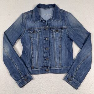 MAVI Denim Jean Jacket Women's Small Blue Samantha Long Sleeve Side Pockets